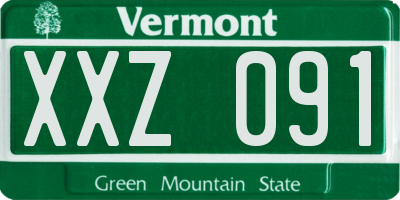 VT license plate XXZ091