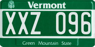 VT license plate XXZ096