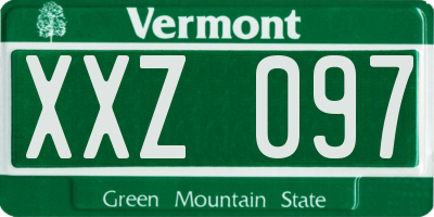 VT license plate XXZ097