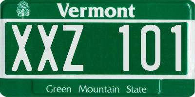 VT license plate XXZ101