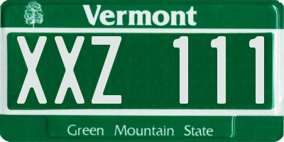 VT license plate XXZ111