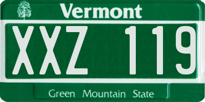 VT license plate XXZ119