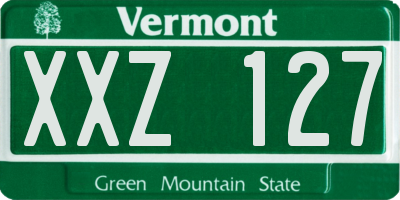 VT license plate XXZ127