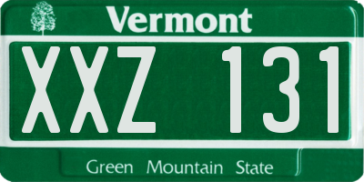 VT license plate XXZ131