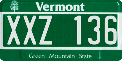 VT license plate XXZ136