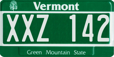 VT license plate XXZ142