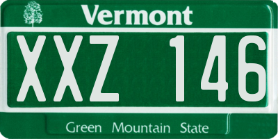 VT license plate XXZ146