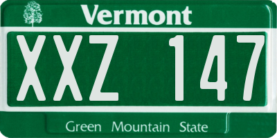 VT license plate XXZ147