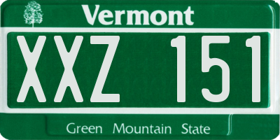 VT license plate XXZ151