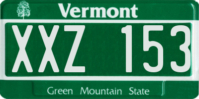 VT license plate XXZ153