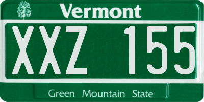VT license plate XXZ155
