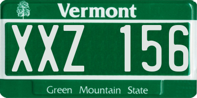 VT license plate XXZ156