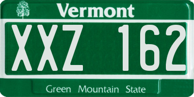 VT license plate XXZ162