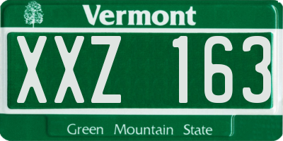 VT license plate XXZ163