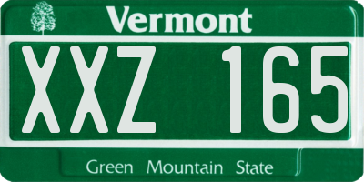 VT license plate XXZ165