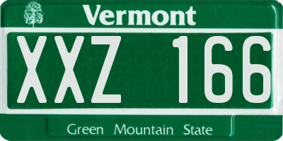 VT license plate XXZ166