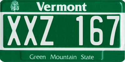 VT license plate XXZ167