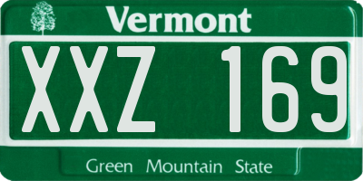 VT license plate XXZ169