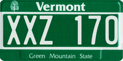 VT license plate XXZ170