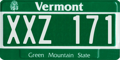 VT license plate XXZ171
