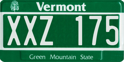 VT license plate XXZ175