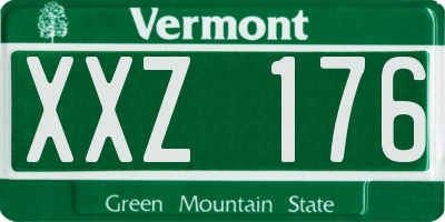VT license plate XXZ176