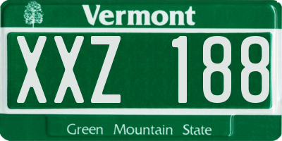 VT license plate XXZ188