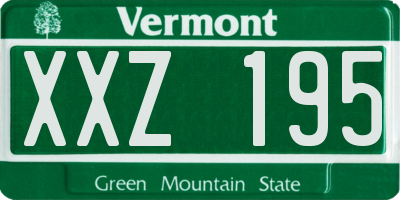 VT license plate XXZ195