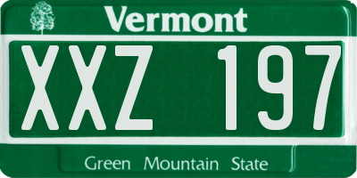 VT license plate XXZ197