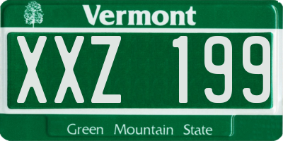 VT license plate XXZ199