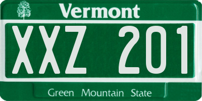 VT license plate XXZ201