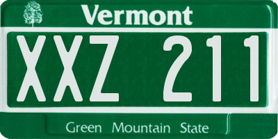 VT license plate XXZ211
