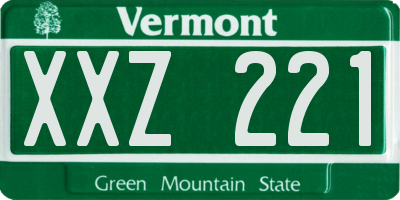 VT license plate XXZ221