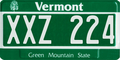 VT license plate XXZ224