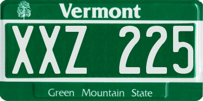 VT license plate XXZ225