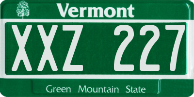 VT license plate XXZ227