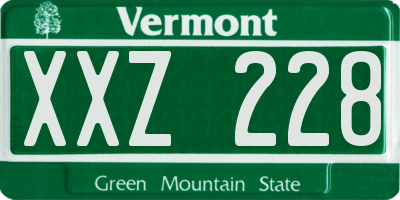 VT license plate XXZ228