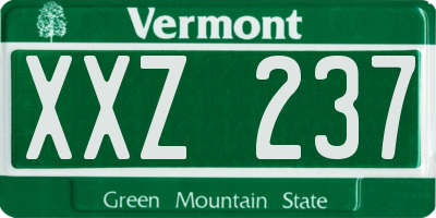VT license plate XXZ237