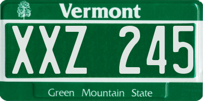 VT license plate XXZ245