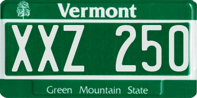 VT license plate XXZ250