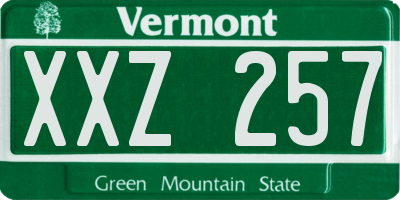 VT license plate XXZ257