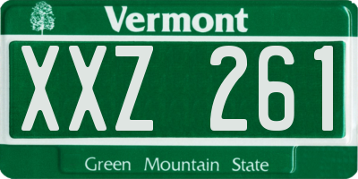VT license plate XXZ261