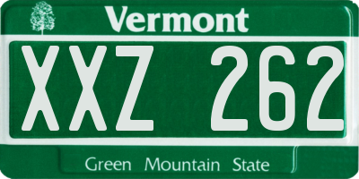 VT license plate XXZ262