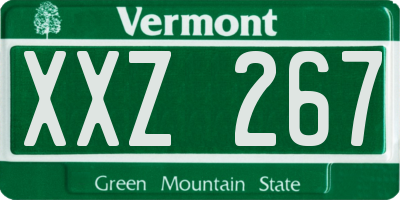 VT license plate XXZ267