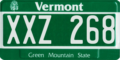 VT license plate XXZ268
