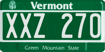 VT license plate XXZ270