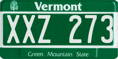 VT license plate XXZ273