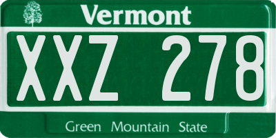 VT license plate XXZ278