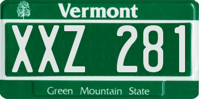 VT license plate XXZ281
