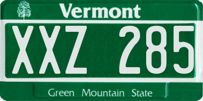 VT license plate XXZ285